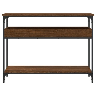 vidaXL Τραπέζι Κονσόλα με Ράφι Καφέ Δρυς 100x29x75cm Επεξεργ. Ξύλο 1 τεμ.