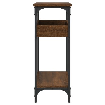 vidaXL Τραπέζι Κονσόλα με Ράφι Καφέ Δρυς 100x29x75cm Επεξεργ. Ξύλο 1 τεμ.