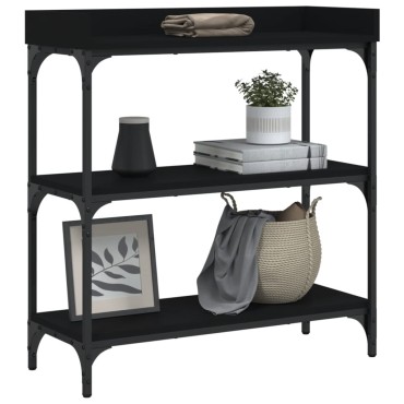 vidaXL Τραπέζι Κονσόλα με Ράφια Μαύρο 75x30x80cm 1 τεμ.