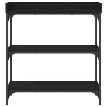vidaXL Τραπέζι Κονσόλα με Ράφια Μαύρο 75x30x80cm 1 τεμ.