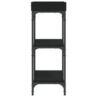 vidaXL Τραπέζι Κονσόλα με Ράφια Μαύρο 75x30x80cm 1 τεμ.