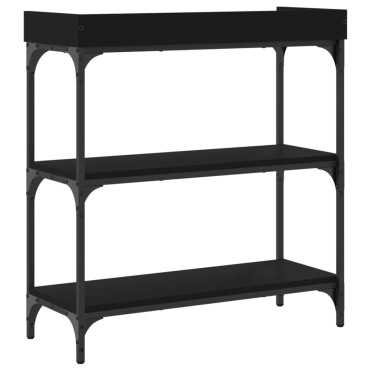 vidaXL Τραπέζι Κονσόλα με Ράφια Μαύρο 75x30x80cm 1 τεμ.