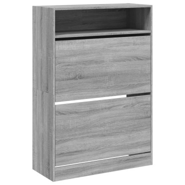 vidaXL Παπουτσοθήκη με 2 Ανακλ. Συρτάρια Γκρι Sonoma 80x34x116cm