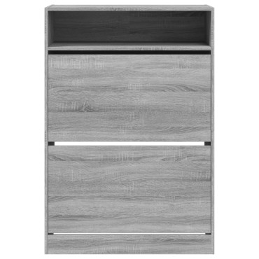 vidaXL Παπουτσοθήκη με 2 Ανακλ. Συρτάρια Γκρι Sonoma 80x34x116cm