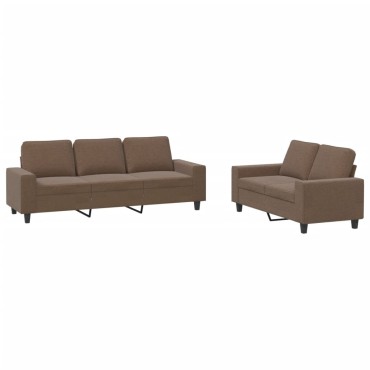 vidaXL Σετ Σαλονιού 2 τεμ. Καφέ Υφασμάτινο 154x77x80cm  Διθέσιος Τριθέσιος