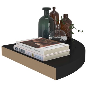vidaXL Ράφι Τοίχου Γωνιακό Μαύρο 35x35x3,8cm από MDF 1 τεμ.