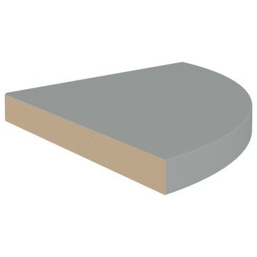 vidaXL Ράφια Τοίχου Γωνιακά 2 τεμ. Γκρι 35x35x3,8cm MDF