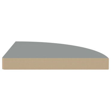 vidaXL Ράφια Τοίχου Γωνιακά 2 τεμ. Γκρι 35x35x3,8cm MDF