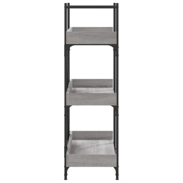 vidaXL Βιβλιοθήκη 3 Επιπέδων Γκρι Sonoma 100x33x108,5cm Επεξεργ. Ξύλο 1 τεμ.