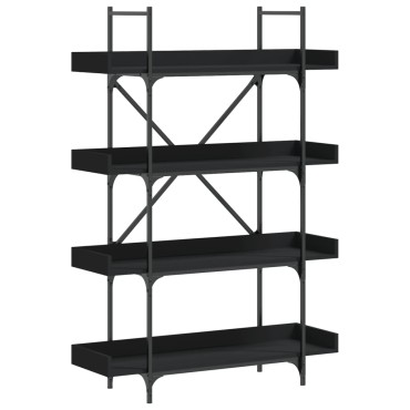 vidaXL Βιβλιοθήκη 4 Επιπέδων Μαύρη 100x33x145,5cm Επεξεργασμένο Ξύλο 1 τεμ.