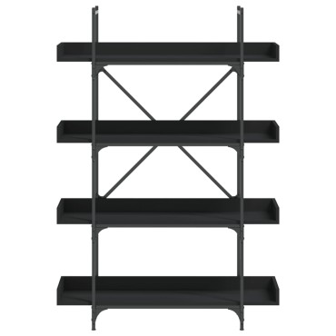 vidaXL Βιβλιοθήκη 4 Επιπέδων Μαύρη 100x33x145,5cm Επεξεργασμένο Ξύλο 1 τεμ.