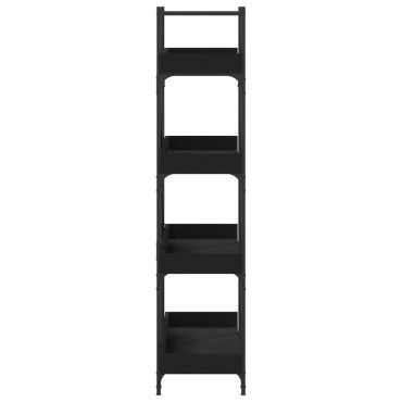 vidaXL Βιβλιοθήκη 4 Επιπέδων Μαύρη 100x33x145,5cm Επεξεργασμένο Ξύλο 1 τεμ.