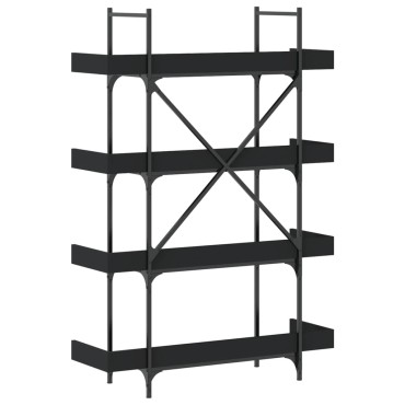 vidaXL Βιβλιοθήκη 4 Επιπέδων Μαύρη 100x33x145,5cm Επεξεργασμένο Ξύλο 1 τεμ.