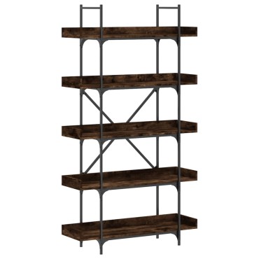 vidaXL Βιβλιοθήκη 5 Επιπέδων Καπνιστή Δρυς 100x33x180,5cm Επεξ. Ξύλο 1 τεμ.