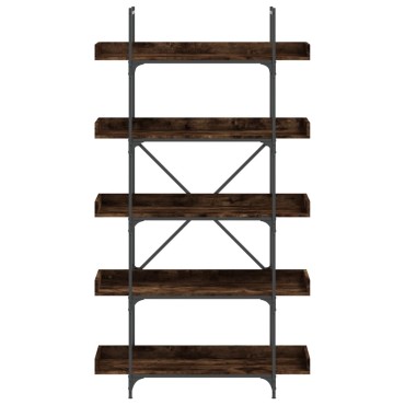 vidaXL Βιβλιοθήκη 5 Επιπέδων Καπνιστή Δρυς 100x33x180,5cm Επεξ. Ξύλο 1 τεμ.