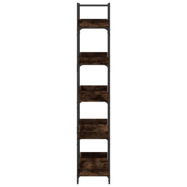 vidaXL Βιβλιοθήκη 5 Επιπέδων Καπνιστή Δρυς 100x33x180,5cm Επεξ. Ξύλο 1 τεμ.