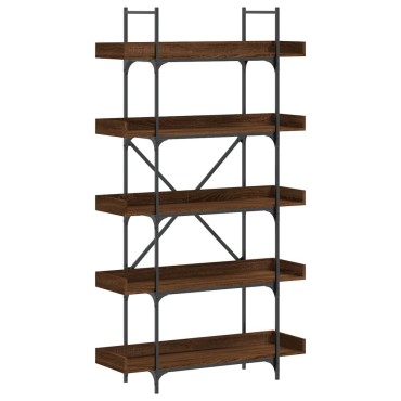 vidaXL Βιβλιοθήκη 5 Επιπέδων Καφέ Δρυς 100x33x180,5cm Επεξεργ. Ξύλο 1 τεμ.