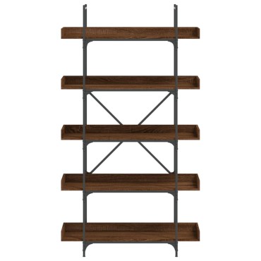 vidaXL Βιβλιοθήκη 5 Επιπέδων Καφέ Δρυς 100x33x180,5cm Επεξεργ. Ξύλο 1 τεμ.