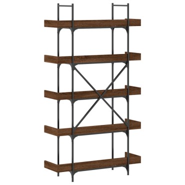 vidaXL Βιβλιοθήκη 5 Επιπέδων Καφέ Δρυς 100x33x180,5cm Επεξεργ. Ξύλο 1 τεμ.