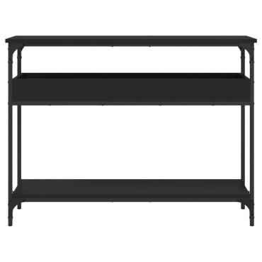 vidaXL Τραπέζι Κονσόλα με Ράφι Μαύρο 100x29x75cm Επεξεργασμένο Ξύλο 1 τεμ.