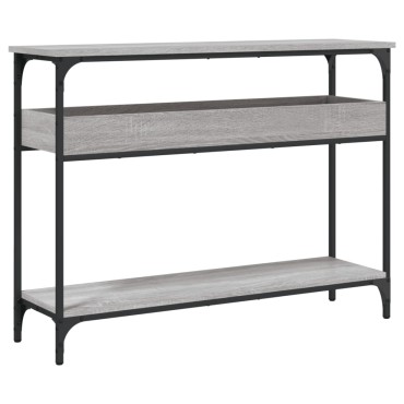 vidaXL Τραπέζι Κονσόλα με Ράφι Γκρι Sonoma 100x29x75cm Επεξεργ. Ξύλο 1 τεμ.