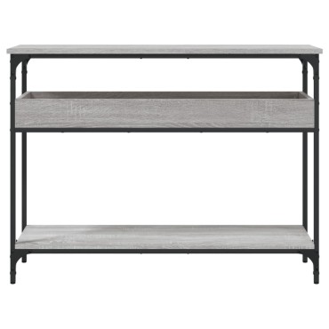 vidaXL Τραπέζι Κονσόλα με Ράφι Γκρι Sonoma 100x29x75cm Επεξεργ. Ξύλο 1 τεμ.