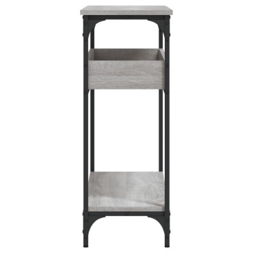 vidaXL Τραπέζι Κονσόλα με Ράφι Γκρι Sonoma 100x29x75cm Επεξεργ. Ξύλο 1 τεμ.
