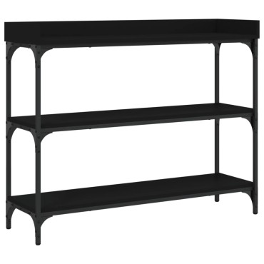 vidaXL Τραπέζι Κονσόλα με Ράφια Μαύρο 100x30x80cm 1 τεμ.