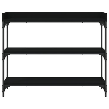 vidaXL Τραπέζι Κονσόλα με Ράφια Μαύρο 100x30x80cm 1 τεμ.
