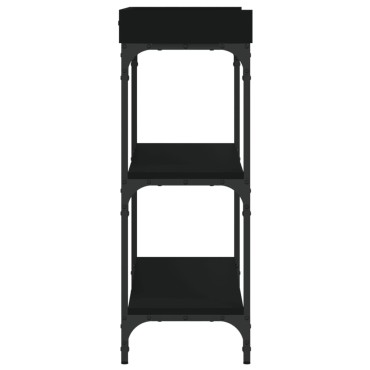vidaXL Τραπέζι Κονσόλα με Ράφια Μαύρο 100x30x80cm 1 τεμ.