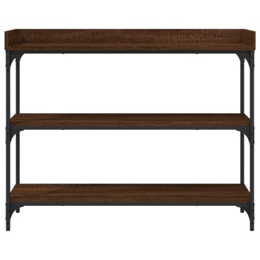 vidaXL Τραπέζι Κονσόλα με Ράφια Καφέ Δρυς 100x30x80cm 1 τεμ.