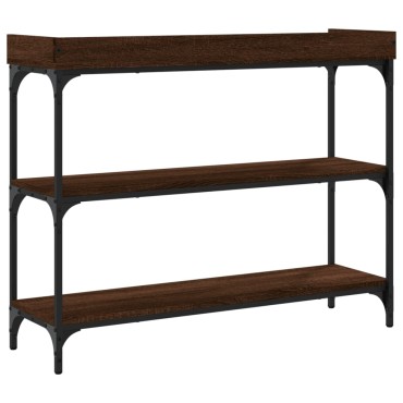 vidaXL Τραπέζι Κονσόλα με Ράφια Καφέ Δρυς 100x30x80cm 1 τεμ.