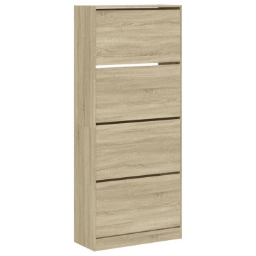 vidaXL Παπουτσοθήκη με 4 Ανακλ. Συρτάρια Sonoma Δρυς 80x34x187,5cm