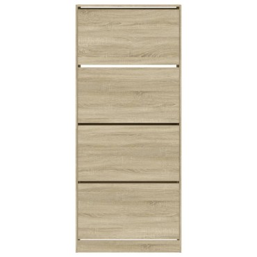 vidaXL Παπουτσοθήκη με 4 Ανακλ. Συρτάρια Sonoma Δρυς 80x34x187,5cm
