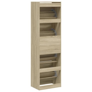 vidaXL Παπουτσοθήκη με 4 Ανακλ. Συρτάρια Sonoma Δρυς 60x42x204cm