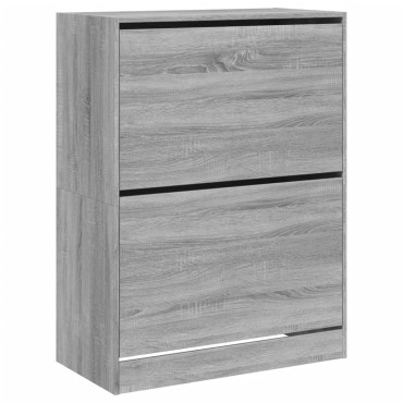 vidaXL Παπουτσοθήκη με 2 Ανακλ. Συρτάρια Γκρι Sonoma 80x42x108cm
