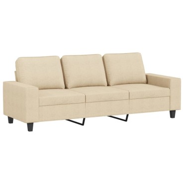 vidaXL Σετ Σαλονιού 2 τεμ. Κρεμ Υφασμάτινο 154x77x80cm  Διθέσιος Τριθέσιος