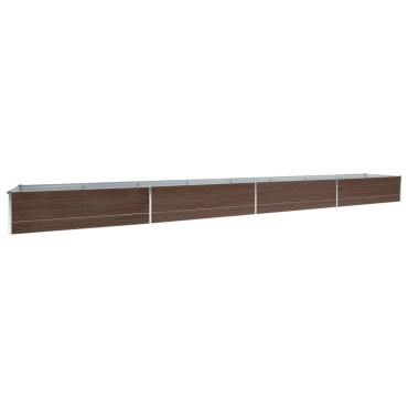 vidaXL Ζαρντινιέρα Υπερυψωμένη Καφέ 600x80x45 εκ. Γαλβαν. Χάλυβας