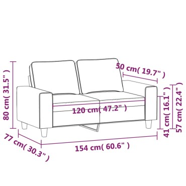 vidaXL Καναπές Διθέσιος Taupe Υφασμάτινος 154x77x80cm 1 τεμ.