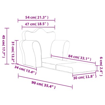 vidaXL Καναπές/Κρεβάτι Παιδικός Ανοιχτό Γκρι από Μαλακό Βελουτέ Ύφασμα 54x(34-90)x45cm