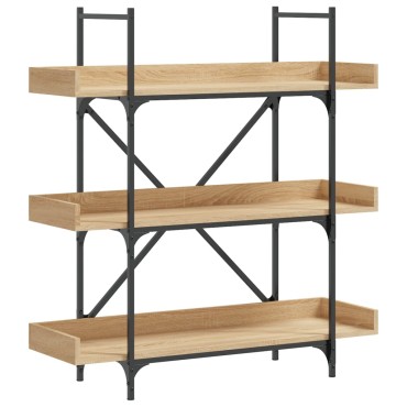 vidaXL Βιβλιοθήκη 3 Επιπέδων Sonoma Δρυς 100x33x108,5cm Επεξεργ. Ξύλο 1 τεμ.