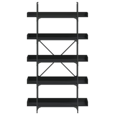 vidaXL Βιβλιοθήκη 5 Επιπέδων Μαύρη 100x33x180,5cm Επεξεργ. Ξύλο 1 τεμ.
