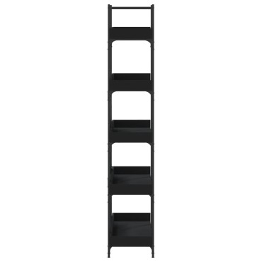 vidaXL Βιβλιοθήκη 5 Επιπέδων Μαύρη 100x33x180,5cm Επεξεργ. Ξύλο 1 τεμ.