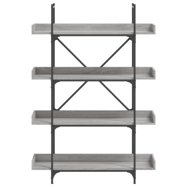 vidaXL Βιβλιοθήκη 4 Επιπέδων Γκρι Sonoma 100x33x145,5cm Επεξεργ. Ξύλο 1 τεμ.