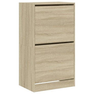 vidaXL Παπουτσοθήκη με 2 Ανακλ. Συρτάρια Sonoma Δρυς 60x42x108cm