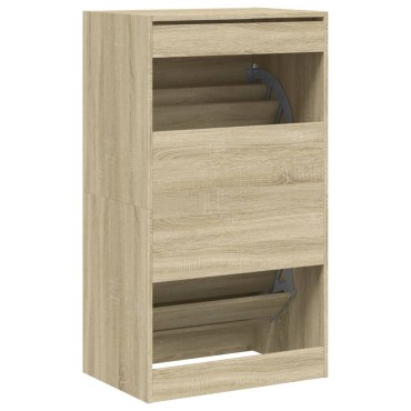 vidaXL Παπουτσοθήκη με 2 Ανακλ. Συρτάρια Sonoma Δρυς 60x42x108cm