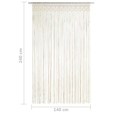vidaXL Κουρτίνα Μακραμέ 140x240cm Βαμβακερή