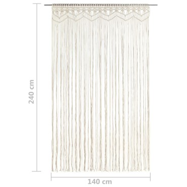 vidaXL Κουρτίνα Μακραμέ 140x240cm Βαμβακερή