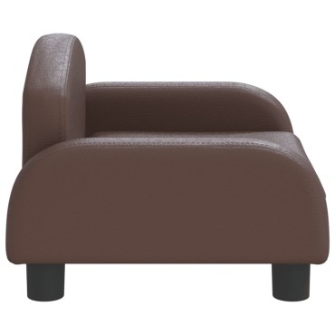 vidaXL Καναπές Παιδικός Καφέ 50x40x30cm από Συνθετικό Δέρμα 1 τεμ.