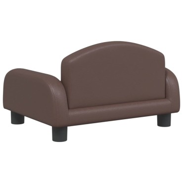 vidaXL Καναπές Παιδικός Καφέ 50x40x30cm από Συνθετικό Δέρμα 1 τεμ.